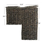 Keranjang Tangga dari Tali Bankuan Anyaman Creative Co-Op dengan Pegangan – Hitam